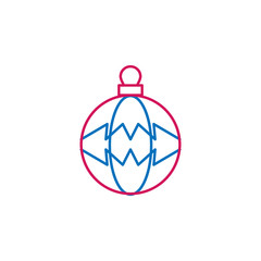 New Year, Christmas, celebration decorations ballcolored icon. Can be used for web, logo, mobile app, UI, UX