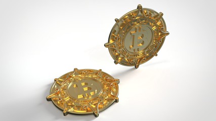 Bitcoin BTC coin photorealistic render