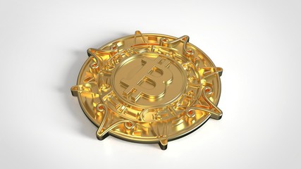 Bitcoin BTC coin photorealistic render