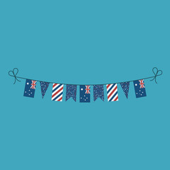 Decorations bunting flags for Australia national day holiday in flat design. Independence day or National day holiday concept.