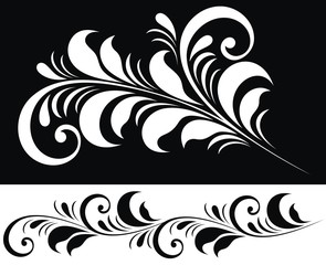 Ornaments with floral elements for invitation, congratulation and greeting card