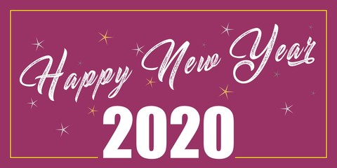 Życzenia Szczęśliwego Nowego Roku 2020 lub 2021 napisane na ładnym tle. Projekt karty szczęśliwego nowego roku. Ilustracji wektorowych EPS © photoidea