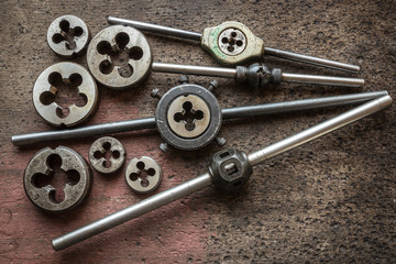 Fototapeta premium historic thread cutting tools