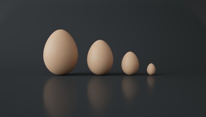 Eggs on black background