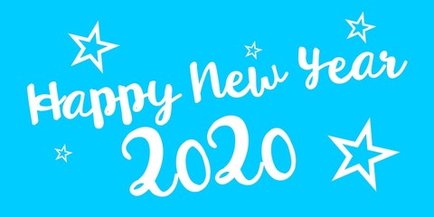 Życzenia Szczęśliwego Nowego Roku 2020 lub 2021 napisane na ładnym tle. Projekt karty szczęśliwego nowego roku. Ilustracji wektorowych EPS © photoidea