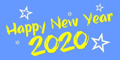 Życzenia Szczęśliwego Nowego Roku 2020 lub 2021 napisane na ładnym tle. Projekt karty szczęśliwego nowego roku. Ilustracji wektorowych EPS