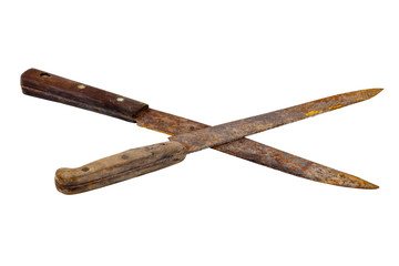 Two old rusty knives
