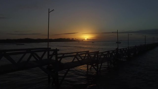 Linda cena aéra do nascer do sol no Ceará Brasil