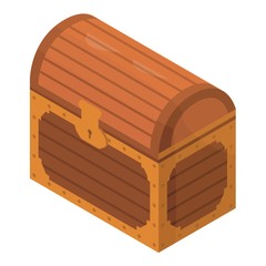 Closed treasure box icon. Isometric of closed treasure box vector icon for web design isolated on white background