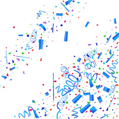 Colorful confetti on white background.