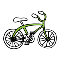 Bicycle doodle illustration on a white background