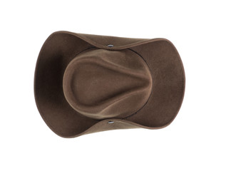 old american cowboy hat on white isolated background