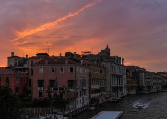 Fototapeta na wymiar Sunset in Venice Italy