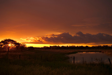 Atardecer Anaranjado Con Nubes