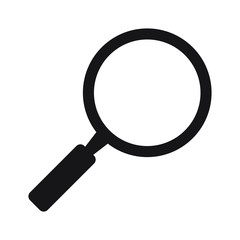 Magnifying glass icon, vector magnifier or loupe sign.