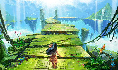 Magical island soars in the clouds. The road leading to the fairy tale. © Konstantin Gerasimov