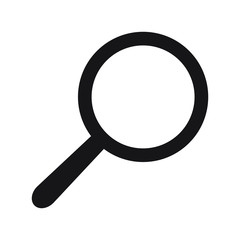 Magnifying glass icon, vector magnifier or loupe sign.