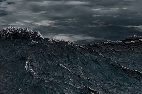 Fototapeta Big waves in a storm across the ocean