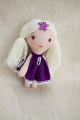 Rag interior handmade doll for decor in the nursery