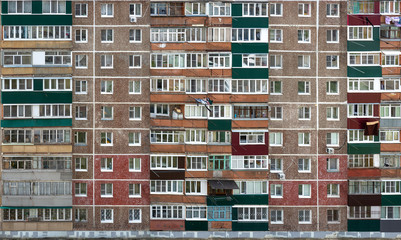 Fototapeta na wymiar Front facade of an apartment building