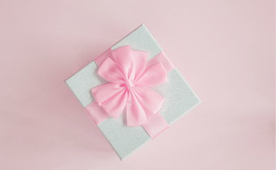 Gift box isolated on pink background