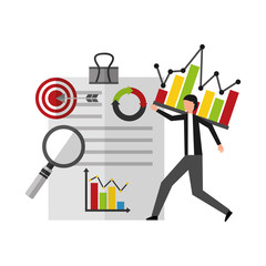 businessman with statistics chart
