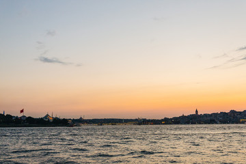 Fototapeta na wymiar View over Istanbul during sunset