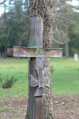 Holzkreuz für einen Soldaten aus dem Ersten Weltkrieg