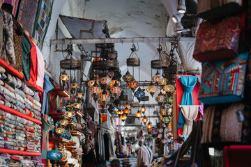 Morrocan lamps at a market