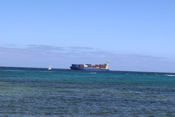 cargo ship in the sea