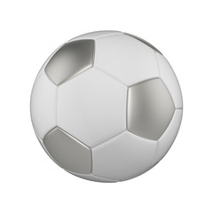 Soccer ball realistic 3d illustration. Isolated football ball on white background. International sports competition, tournament.
