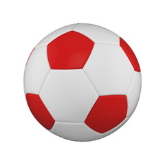 Obraz premium Soccer ball realistic 3d illustration. Isolated football ball on white background. International sports competition, tournament.
