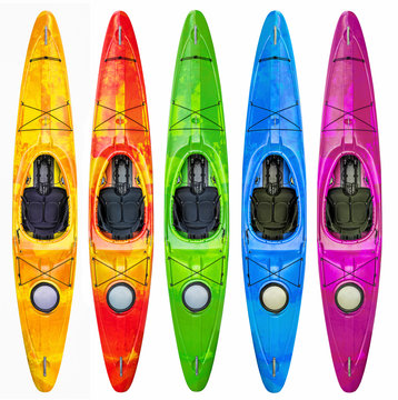river running kayak isolated