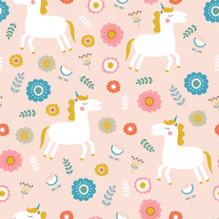 cute hand drawn unicorn pattern
