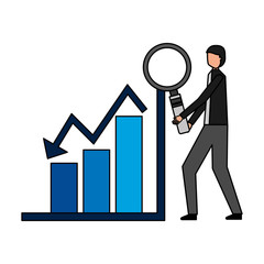 businessman with magnifying glass