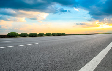 Air highway asphalt road and beautiful sky scenery