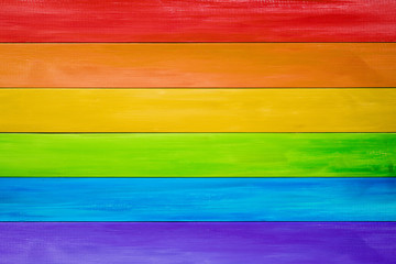 Wood background in colours of the Rainbow pride or lesbian, gay, bisexual, and transgender flag