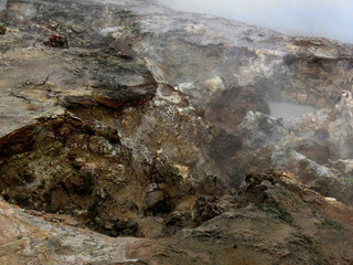 Fumarole (solfatara) in Seltun near Krysuvik (Reykjanes, Iceland)