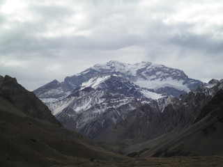 Fototapeta na wymiar Mount Aconcagua Andes mountain range Mendoza Argentina