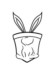 ostern hase kaninchen häschen klein geschenke eier verstecken ohren tasche brusttasche hemd comic cartoon lustig clipart design