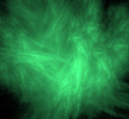 Obraz na płótnie Canvas Ufo green blurred fractal background. Fantasy fractal texture. Digital art. 3D rendering. Computer generated image.