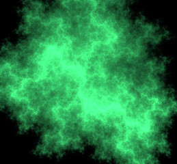 Abstract ufo green fractal background. Fantasy fractal texture. Digital art. 3D rendering. Computer generated image.