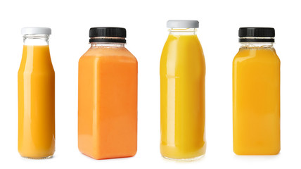 Glass of orange juice isolated on white