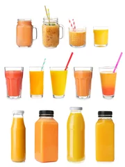 Fototapete Saft Glass of orange juice isolated on white  © New Africa