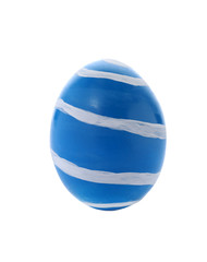 Decorated Easter egg on white background. Festive tradition