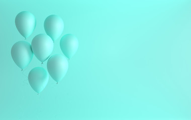 balloons on pastel colored background
