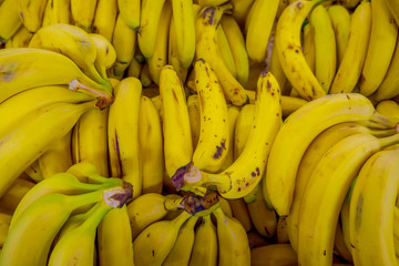 Close up of selective focus of fresh bananas background