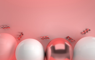 lustration of realistic glossy pink and white balloons