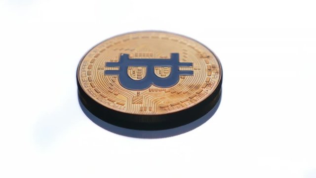 Crypto currency, bitcoin. BTC, Bit Coin. Blockchain technology, bitcoin mining. Macro shot of bitcoin