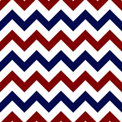 Keuken foto achterwand Visgraat Rood, wit en blauw chevron naadloos patroon - vet en grafisch rood, wit en marineblauw chevron zigzag naadloos patroon